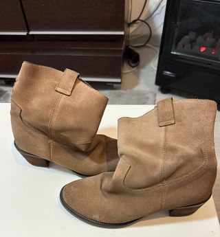 Botin campero mujer ante beige
