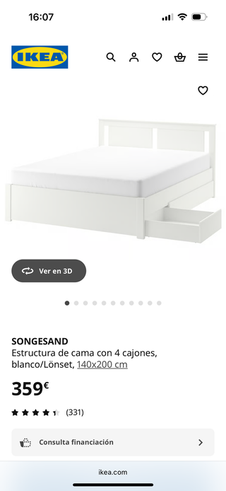 Estructura cama IKEA 140x200 cm