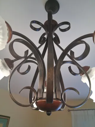 Lámpara de techo metal y cristal