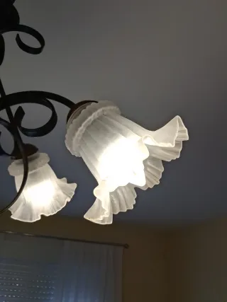 Lámpara de techo metal y cristal