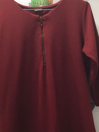 Vestido granate XL con cremallera