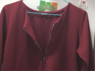 Vestido granate XL con cremallera