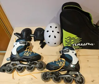 Patines en línea Tijuara con protecciones y casco
