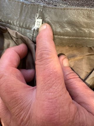 Pantaloni in vera pelle vintage marrone