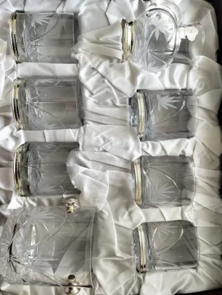 Set di bicchieri in cristallo Bohemia Argento