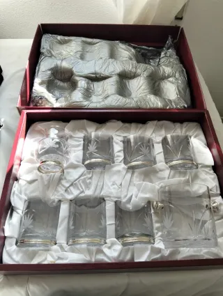 Set di bicchieri in cristallo Bohemia Argento