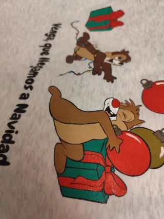 Sudadera Chip y Chop Navidad Pintada a Mano