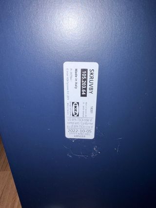 Mueble TV Skrubvi Ikea Madera y Azul