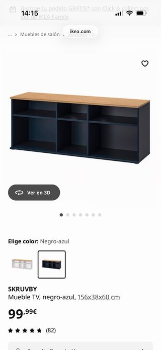 Mueble TV Skrubvi Ikea Madera y Azul