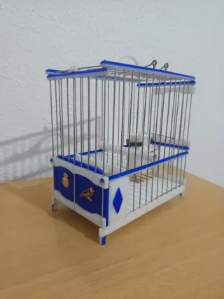 Jaula Jilgueros Metrakilato Azul y Blanco