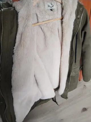 Cazadora abrigo verde forrada