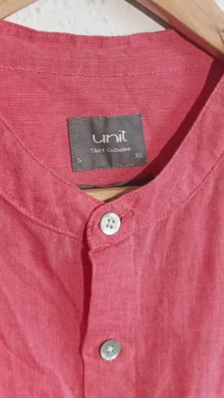 Camisa Unit Lino Manga Corta Rosa