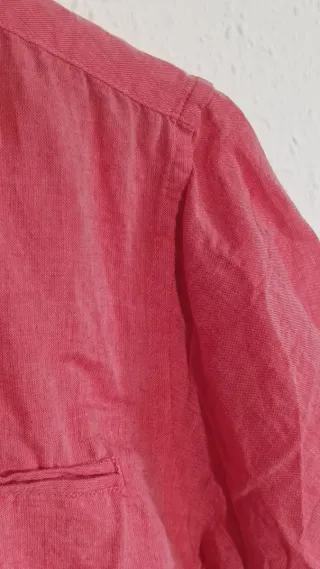 Camisa Unit Lino Manga Corta Rosa