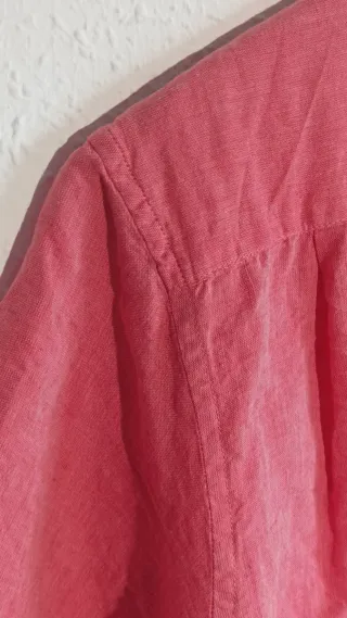 Camisa Unit Lino Manga Corta Rosa