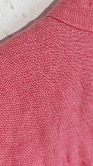 Camisa Unit Lino Manga Corta Rosa