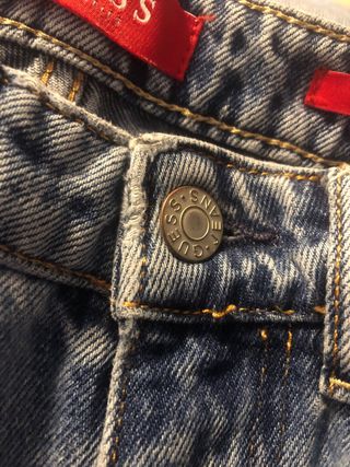 Jeans Guess vita alta tapered blu