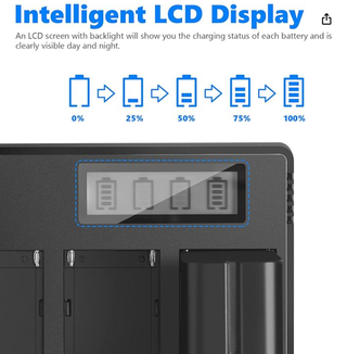 NEEWER Cargador de Batería NP-F de 4 Canales con P