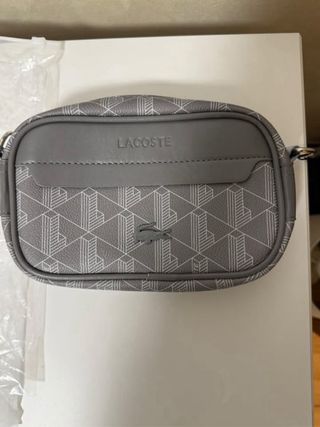 Riñonera Lacoste Gris y Blanca