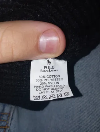 Cuffia polo ralph lauren nera con logo ricamato