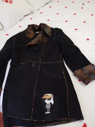 Abrigo Karl Lagerfeld Negro Talla M