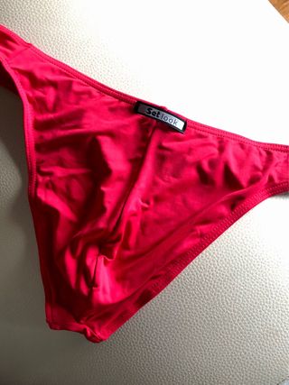 Tanga Set Look Lycra Roja Hombre