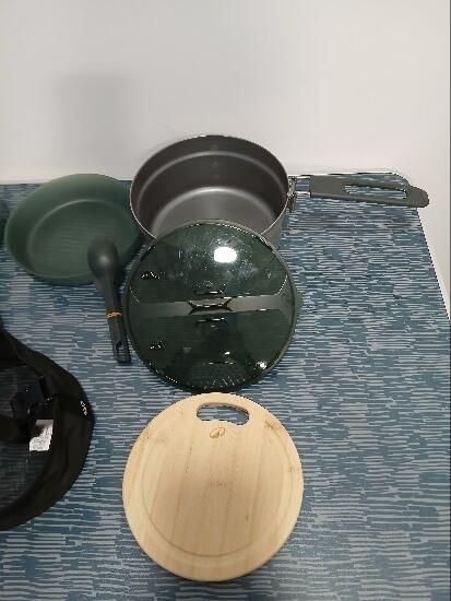 Fiambrera camping 2 personas, 15 elementos inox