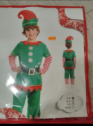 Disfraz Elfo Navideño Talla 3/4 años