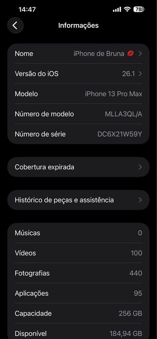 iPhone 13 Pro Max 256GB preto + magsafe
