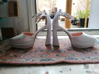Scarpe tacco raso bianco cerimonia sposa