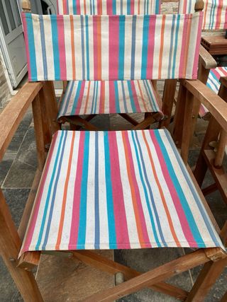 4 Sillas Plegables Madera Rayas