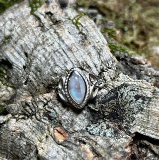 Anillo Plata Piedra Luna Ajustable
