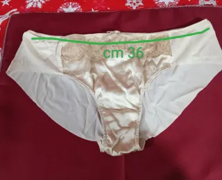 Culotte seta, pizzo e svarokini,colore champagne,