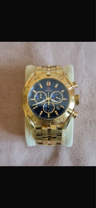 Reloj Jaguar Dorado y Azul Cronógrafo