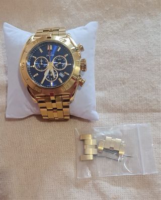 Reloj Jaguar Dorado y Azul Cronógrafo