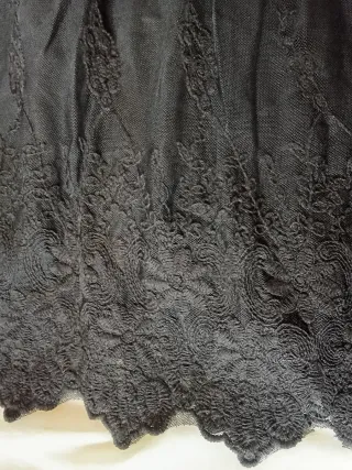 Blusa Adagietto Negra Encaje Mujer Talla M