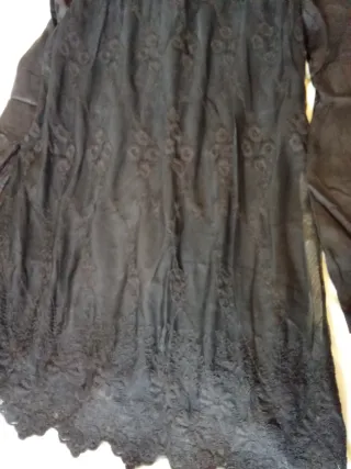 Blusa Adagietto Negra Encaje Mujer Talla M