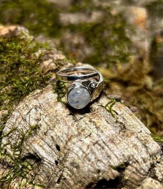 Anillo Plata Piedra Luna Ajustable