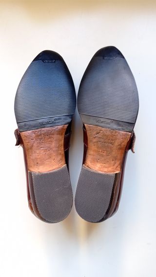 Scarpe uomo pelle fibbia marrone N 42