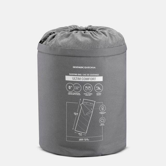 Saco de dormir de algodón para camping Quechua Arpenaz 0°