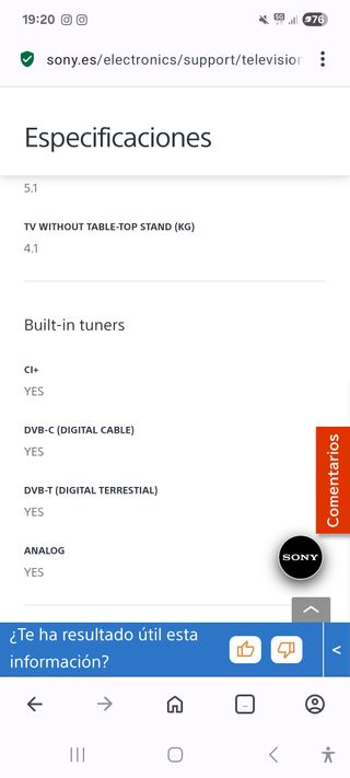 Televisor Sony Bravia Negro