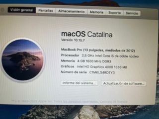 MacBook Pro 13 2012 Plata