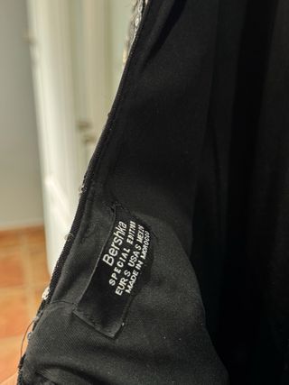 Vestido fiesta negro y plata