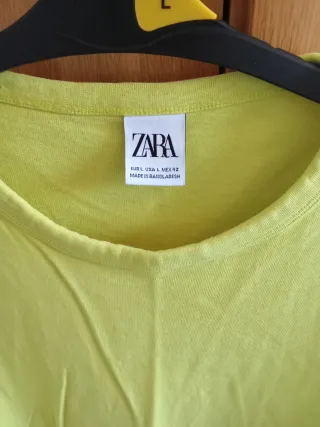 Camiseta Zara Unisex Talla L Algodón