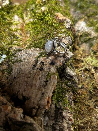 Anillo Plata Ajustable Piedra Luna