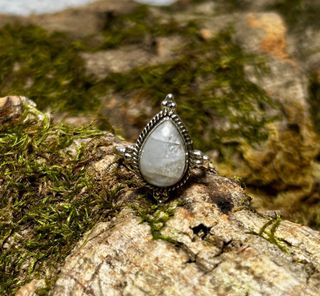 Anillo Plata Ajustable Piedra Luna
