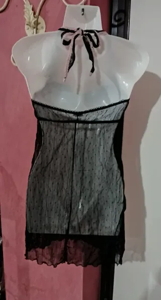Sottoveste/Lingerie Tulle Nero e Rosa