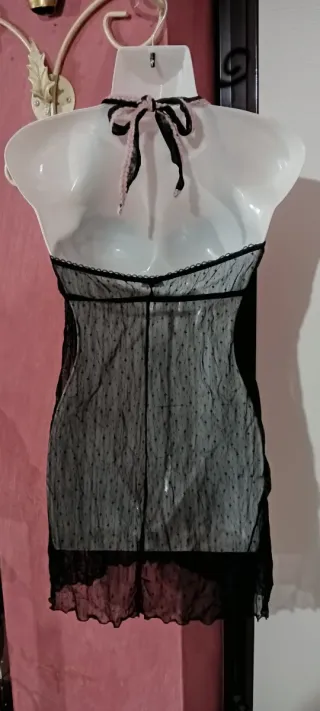 Sottoveste/Lingerie Tulle Nero e Rosa