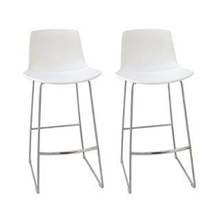 2 Sillas Taburete Altas Blancas Metal