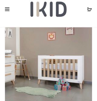 Cuna Ikid blanca y madera