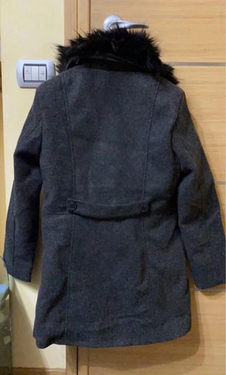 Cappotto donna grigio con pelliccia